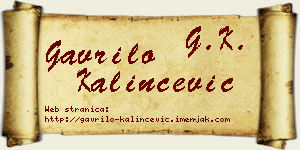 Gavrilo Kalinčević vizit kartica